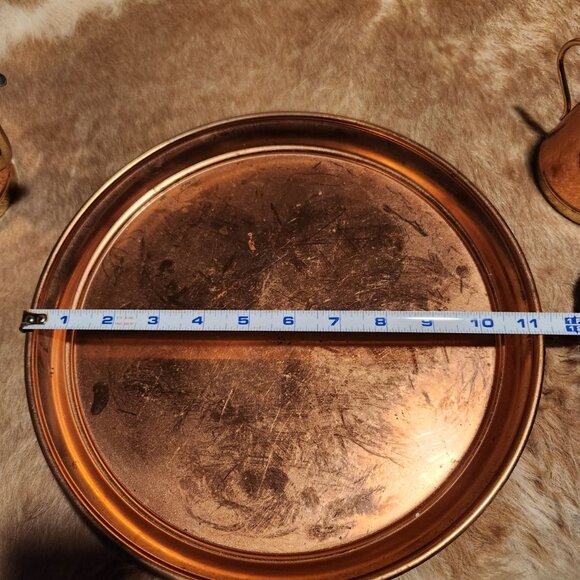 Vintage Copper Gild & Brass Coffee & Tea Set With Tray Made In Belgium - Picture 4 of 8